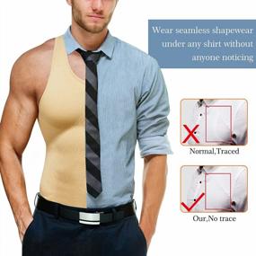 img 2 attached to Men'S Slimming Compression Tank Top Shapewear Waist Trainer Vest Abdomen Undershirt For Workouts