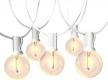 sunthin 48ft white outdoor string lights with 25 g40 shatterproof led bulbs, waterproof hanging patio lights for porch, deck, garden, pergola & bistro logo