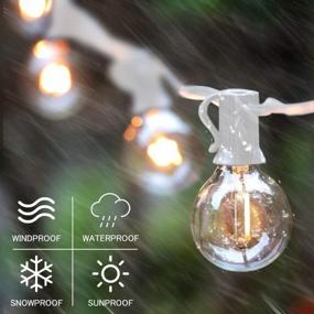 img 2 attached to SUNTHIN 48FT White Outdoor String Lights With 25 G40 Shatterproof LED Bulbs, Waterproof Hanging Patio Lights For Porch, Deck, Garden, Pergola & Bistro