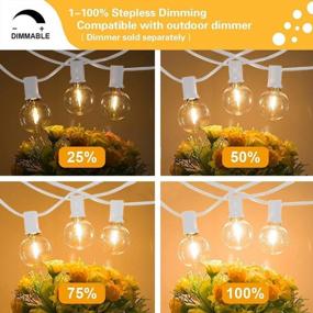 img 1 attached to SUNTHIN 48FT White Outdoor String Lights With 25 G40 Shatterproof LED Bulbs, Waterproof Hanging Patio Lights For Porch, Deck, Garden, Pergola & Bistro
