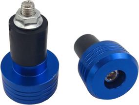 img 4 attached to Blue CNC Aluminum Handle Bar Slider Caps Weight Plugs for 7/8'' Motorcycle Handlebar - OKSTNO