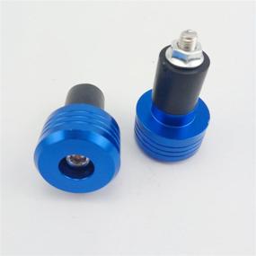 img 1 attached to Blue CNC Aluminum Handle Bar Slider Caps Weight Plugs for 7/8'' Motorcycle Handlebar - OKSTNO