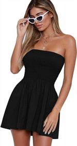 img 4 attached to Women'S Sexy Strapless Tube Top Mini Dress - Elegant Summer Sleeveless Dresses