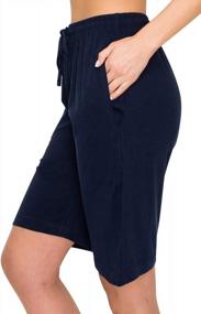 img 3 attached to EttelLut Women'S Knee-Length Bermuda Shorts: Soft, Elastic, And Versatile With Pockets & Drawstring - Perfect For Workouts And Lounging