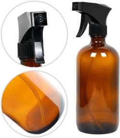img 2 attached to 🌿 Youngever Amber Glass Spray Bottles Set - 8 Pack Refillable Containers for Essential Oils and Cleaning Products - Durable Black Trigger Sprayer - Fine Mist and Stream - 2x 8 oz, 6x 4 oz