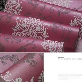 img 1 attached to QIHANG 3D Damask Pearl Powder Wallpaper Roll - European Style, Purple & Red Color 0.53M X 10M = 5.3㎡