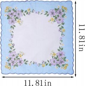 img 3 attached to Exquisite Vintage Floral Handkerchiefs: Charming Cotton Accessories for Men and Women