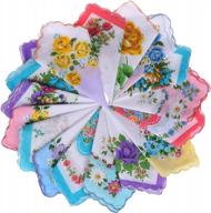 exquisite vintage floral handkerchiefs: charming cotton accessories for men and women logo