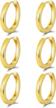 14k gold plated hoop huggie earrings for women & men - micuco hypoallergenic tiny cartilage jewelry logo