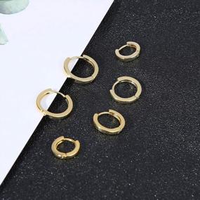 img 2 attached to 14K Gold Plated Hoop Huggie Earrings For Women & Men - Micuco Hypoallergenic Tiny Cartilage Jewelry