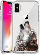 🐺 customized design slim clear roar wolf case for iphone x iphone 10 - soft tpu and rubber flexible durable shockproof protective case, anti-slippery logo