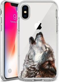 img 4 attached to 🐺 Customized Design Slim Clear Roar Wolf Case for iPhone X iPhone 10 - Soft TPU and Rubber Flexible Durable Shockproof Protective Case, Anti-Slippery