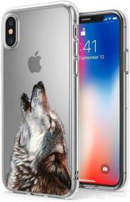 img 3 attached to 🐺 Customized Design Slim Clear Roar Wolf Case for iPhone X iPhone 10 - Soft TPU and Rubber Flexible Durable Shockproof Protective Case, Anti-Slippery