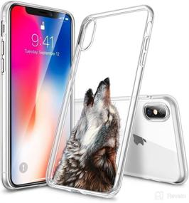 img 2 attached to 🐺 Customized Design Slim Clear Roar Wolf Case for iPhone X iPhone 10 - Soft TPU and Rubber Flexible Durable Shockproof Protective Case, Anti-Slippery