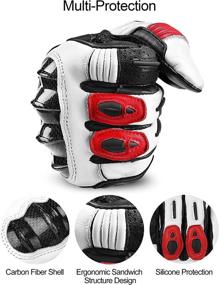 img 3 attached to 🧤 INBIKE Medium White & Red Genuine Leather Motorcycle Gloves - Ideal for Powersports and Motorbike enthusiasts