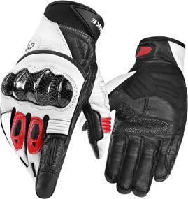 img 4 attached to 🧤 INBIKE Medium White & Red Genuine Leather Motorcycle Gloves - Ideal for Powersports and Motorbike enthusiasts