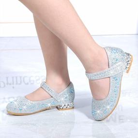 img 2 attached to Girls Dress Shoes: ALPHELIGANCE Wedding Party Flower Rhinestone Studded Princess Flats