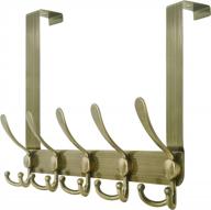 skoloo over the door hook - for doors up to 1-3/4'' thickness, metal door hanger with 5 triple hooks, bronze over the door hanger for coats, hats, towels logo