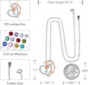 img 2 attached to Ожерелье с камнем из стерлингового серебра 925 пробы для женщин - история любви в форме сердца, подвеска с цветком розы - идеальный подарок на день рождения, юбилей или день святого валентина для жены, матери и дочери - SNZM