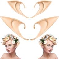 2 pairs elf ears cosplay fairy pixie soft pointed tips anime party dress up costume masquerade accessories halloween elven vampire women's ears logo