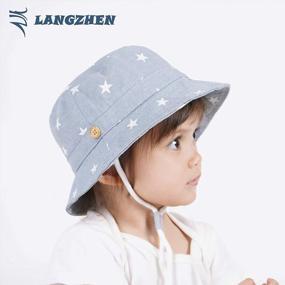img 2 attached to Sun Protection Hat For Kids: LANGZHEN Summer Play Hat With Wide Brim & Chin Strap
