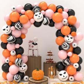 img 3 attached to Grim And Boo-Tiful: набор из 121 шт. гирлянды из воздушных шаров на Хэллоуин с фольгированными и латексными воздушными шарами, идеально подходит для жутких украшений!