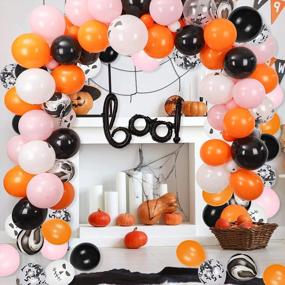 img 4 attached to Grim And Boo-Tiful: набор из 121 шт. гирлянды из воздушных шаров на Хэллоуин с фольгированными и латексными воздушными шарами, идеально подходит для жутких украшений!