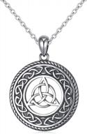 925 sterling silver oxidized irish knot celtic medallion necklace - good luck charm логотип