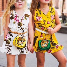 img 3 attached to Floral Sleeveless Romper Jumpsuit: The Perfect Summer Outfit For Twins