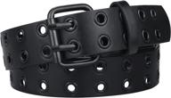 womens double grommet leather studded women's accessories : belts logo