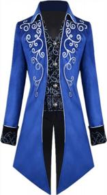 img 4 attached to Men'S Steampunk Vintage Tailcoat Jacket | Gothic Victorian Frock Coat Uniform Halloween Costume