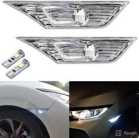 img 4 attached to Side Marker Light For Honda Civic Sedan Coupe Hatchback 2016 2017 2018 2019 2020 Side Marker Turn Signal Lights Kits (Clear Lens Side Marker Light OEM)