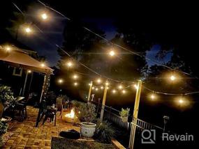 img 5 attached to Mlambert 48Ft Outdoor Bistro String Lights For Patio, Waterproof 11W Dimmable Edison Bulbs Hanging Commercial Grade Cafe Backyard Pergola Wedding 2200K Warm White Black