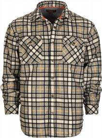 img 4 attached to Checkered Flannel Shirt Jacket For Men With Soft Velvet Lining By Gioberti