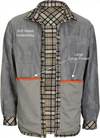 img 1 attached to Checkered Flannel Shirt Jacket For Men With Soft Velvet Lining By Gioberti