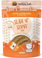 12-pack weruva slide n' serve paté wet cat food - love connection chicken & salmon dinner, 2.8 oz pouch logo
