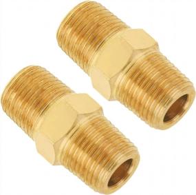 img 4 attached to SUNGATOR Solid Brass Pipe Fitting, Hex Nipple, 1/8" X 1/8" NPT Male Pipe Thread Adapter (2-Pack)