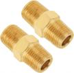 sungator solid brass pipe fitting, hex nipple, 1/8" x 1/8" npt male pipe thread adapter (2-pack) logo