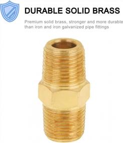 img 1 attached to SUNGATOR Solid Brass Pipe Fitting, Hex Nipple, 1/8" X 1/8" NPT Male Pipe Thread Adapter (2-Pack)