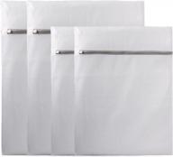 сетчатые мешки для стирки из 4 упаковок - 15,8x19,7 дюймов, разные размеры для деликатных тканей, одежды и носков! логотип