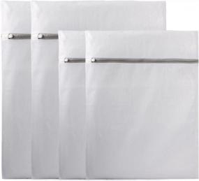 img 4 attached to 4-Pack Mesh Laundry Bags - 15.8X19.7 Inches, Multi-Size For Delicates, Clothes & Socks!