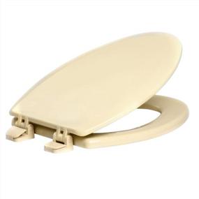 img 4 attached to Centoco 700-106 Round Wooden Toilet Seat, Heavy Duty Molded Wood With Centocore Technology, Bone