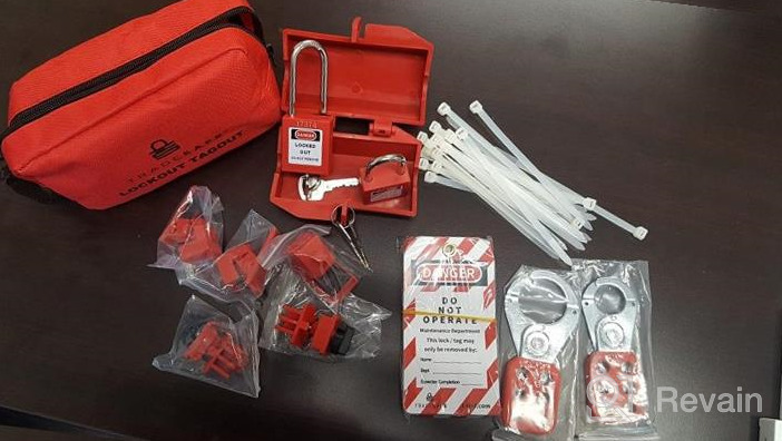 img 1 attached to TRADESAFE Electrical Lockout Tagout Kit - Hasps, Clamp On Universal Multipole Circuit Breaker Lockouts, LOTO Tags, Plug Lockouts, And LOTO Locks Set (1 Key Per Lock) For Safe Electrical Safety review by Patrick Stephani