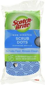 img 4 attached to 🧽 Non-Scratch Dishwand Refills, Scotch-Brite Scrub Dots, Fits All Dishwands - 3 Count (Pack of 6)