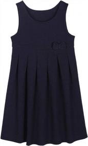img 3 attached to Discover The Perfect Navy School Uniform Jumper Dress For Girls - SOLOCOTE Pleated Peter Pan Sundress 3-12Y