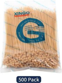 img 3 attached to 🔗 500 Pack of XINGO Cable Zip Ties - 40lb Tensile Strength, Heavy Duty, Ultra Durable Zipties, Self-Locking UV Resistant Nylon Plastic Wire Ties for Indoor and Outdoor Use (10inch, Gold)