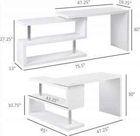 img 2 attached to Versatile L-Shaped Computer Desk With 360-Degree Rotation And Ample Storage For Modern Home Offices - Homcom
