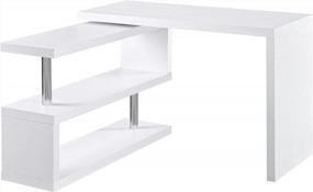 img 4 attached to Versatile L-Shaped Computer Desk With 360-Degree Rotation And Ample Storage For Modern Home Offices - Homcom