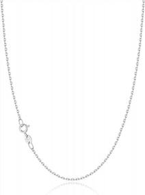 img 4 attached to Jewlpire 1.2Mm Super Sturdy And Shiny Cable Chain Necklace In Solid 18K Gold Over 925 Sterling Silver For Women And Girls - Available In 14-24 Inches Lengths