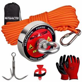 img 4 attached to Unleash The Power Of Magnetic Fishing With MUTUACTOR'S 400Lb Fishing Magnet Kit: Includes Grappling Hook, Retrieval Magnet N52 And 65 Feet Of Durable Rope!